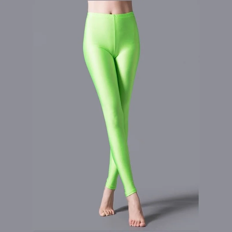 Hohe elastische dünne Leggings, Bleistifthose, schlanke Plus-Size-Hose, glänzende Yoga-Hose für Frauen, sexy, hautfreundliche, enge Leggings – Detail 16