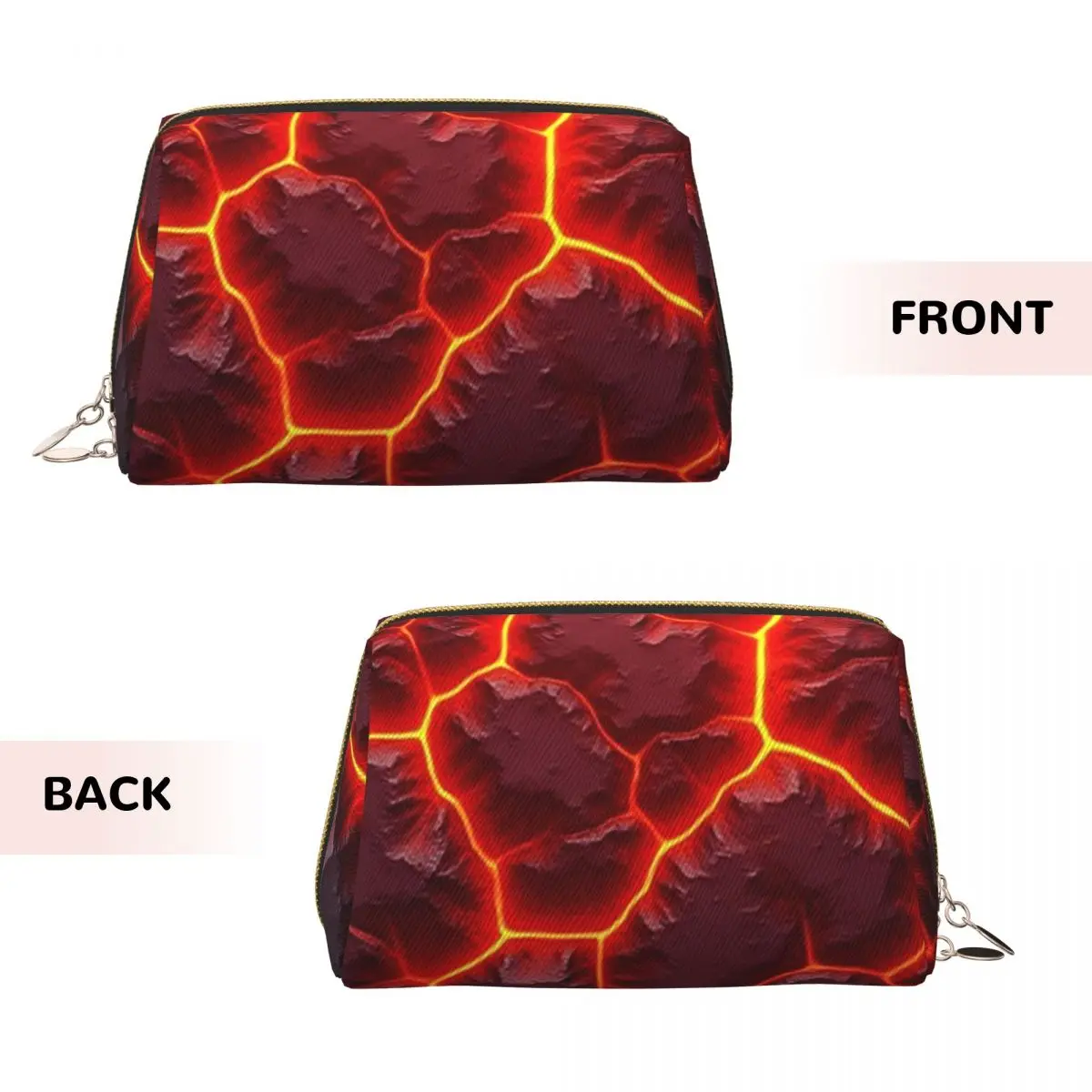 Magma Volcano Lava Fire Women Cosmetic Bags Travel Makeup Organizer Pouch Toiletry Storage Dopp Kit Box
