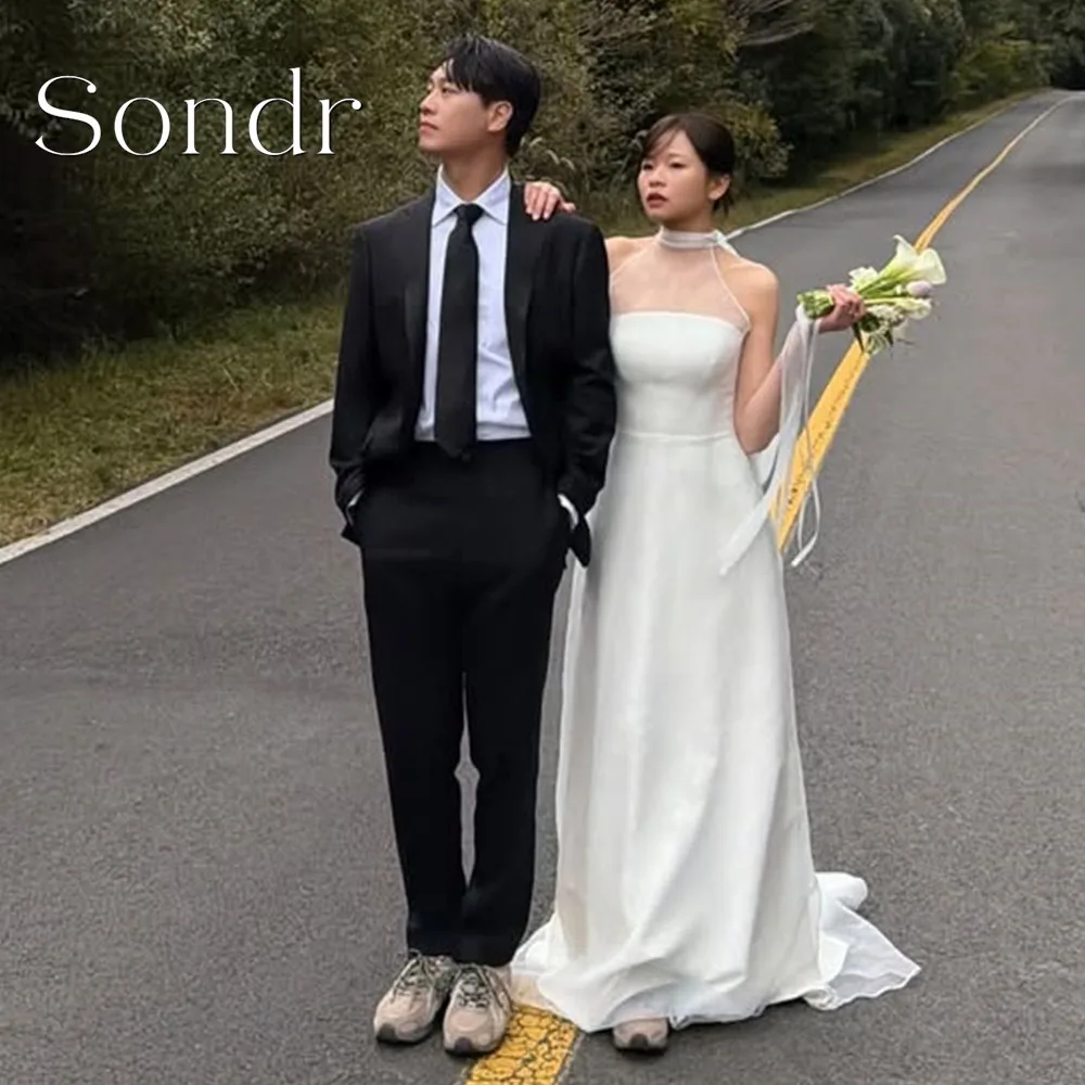 

Sondr Customized Illusion A Line Korean Wedding Snap Dresses 2026 New Sleeveless Bridal Wedding Party Dress Evening Gown
