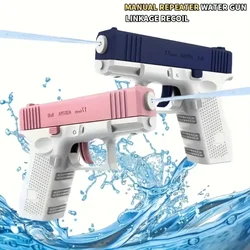 Water Squirt Gun Toy para meninos e meninas, repetidor manual, recuo de ligação, material PP, idades 3-6 anos