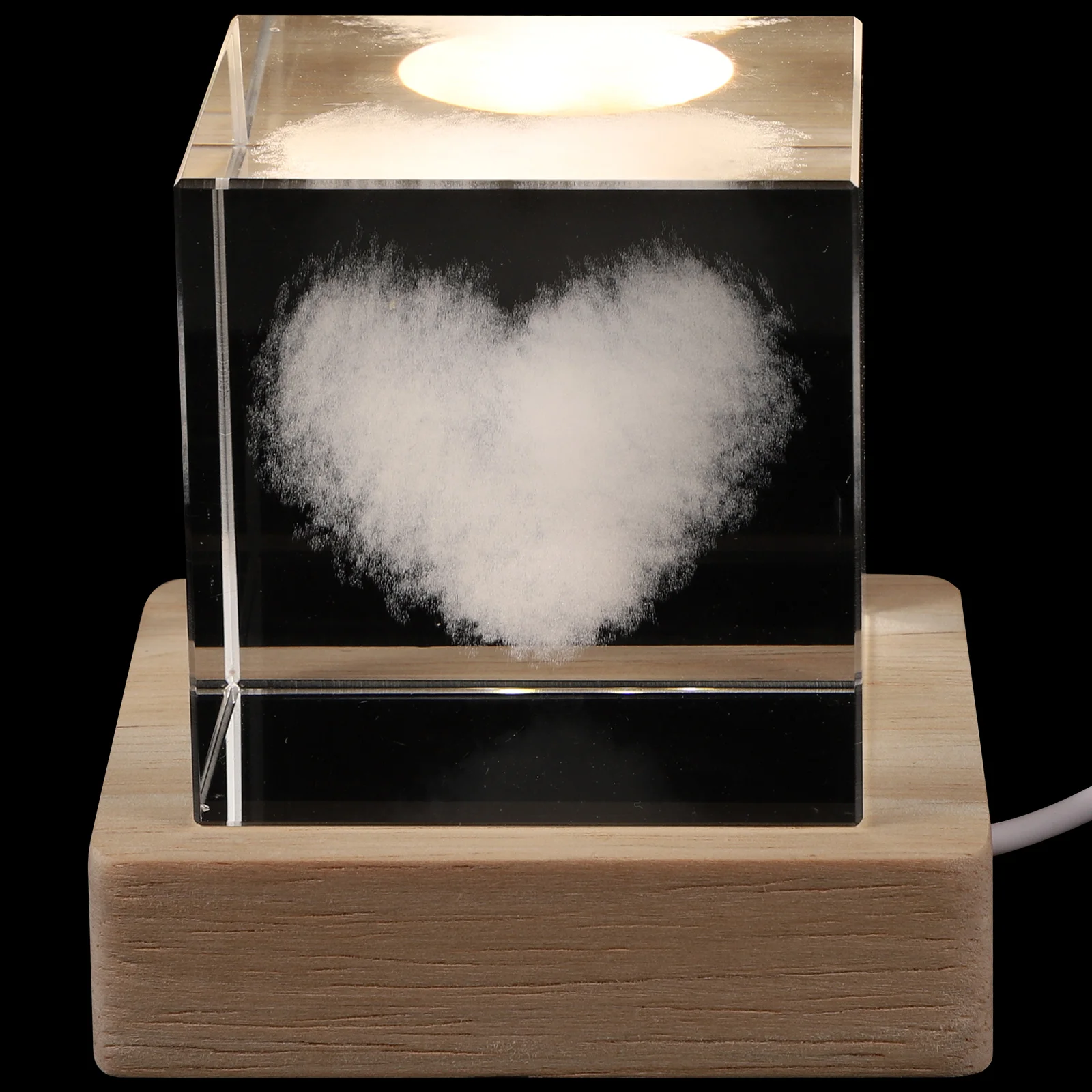 

Sturdy Materials Crystal Cube Lamp Exquisite Craftsmanship Game Room Night Light Glowing Decor For Home Table
