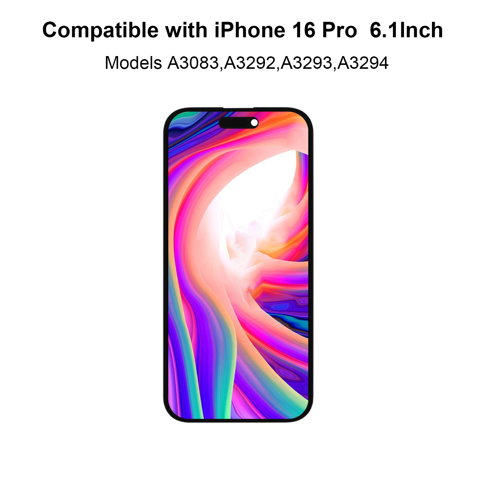 Screen Replacement for iPhone 16 Pro 6.3-inch LCD Touchscreen with Replaceable IC, Tools Included