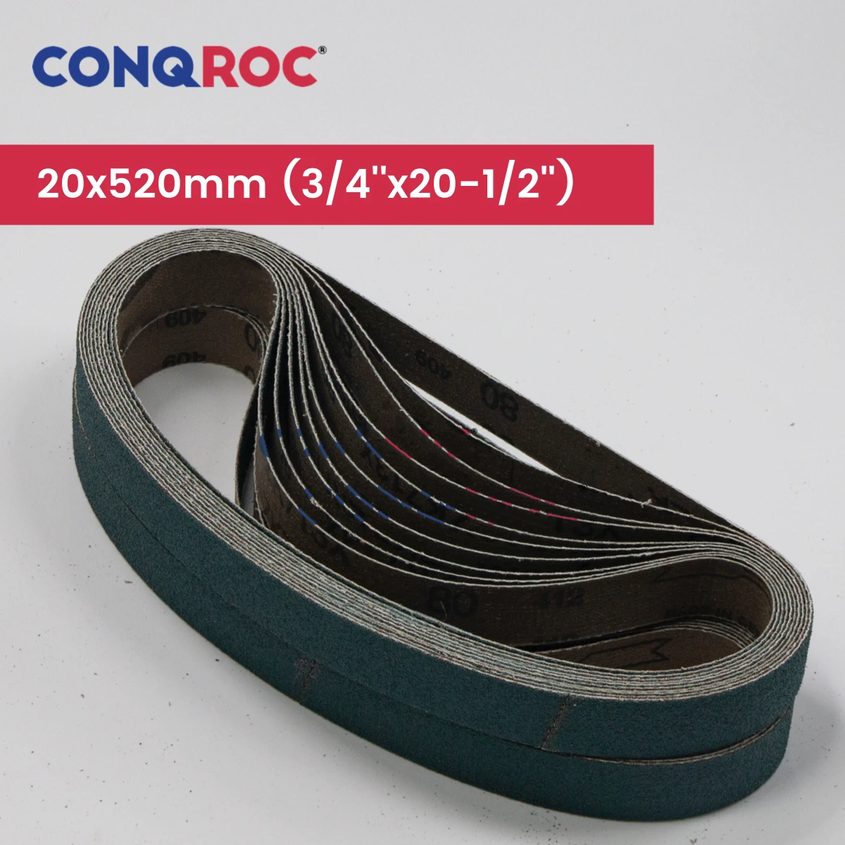 20 pezzi 20x520mm nastri abrasivi Fused allumina Zirconia 3/4 ''x20-1/2 ''nastri per levigatrice grana 40 ~ 120 per la lucidatura dei metalli