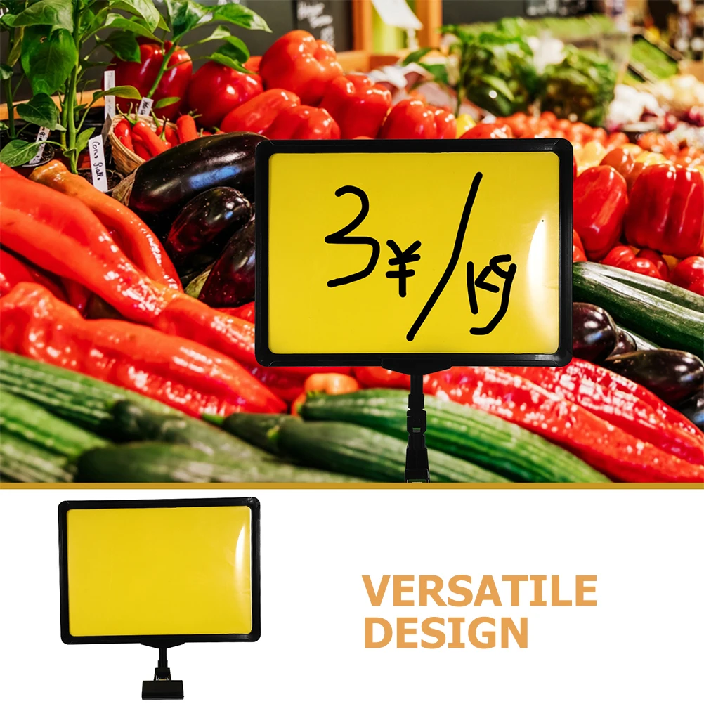 

Adjustable Tag Holder Durable Advertising Sign Display Rack Supermarket Price Clamp Stand For Menu Cards Name Tags