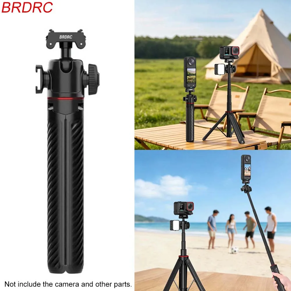 

BRDRC Aluminum Alloy Tripod for Insta360 Ace Pro/Pro 2/X5 Selfie Stick Holder Stand for Vlog Live Stream Shooting Bracket