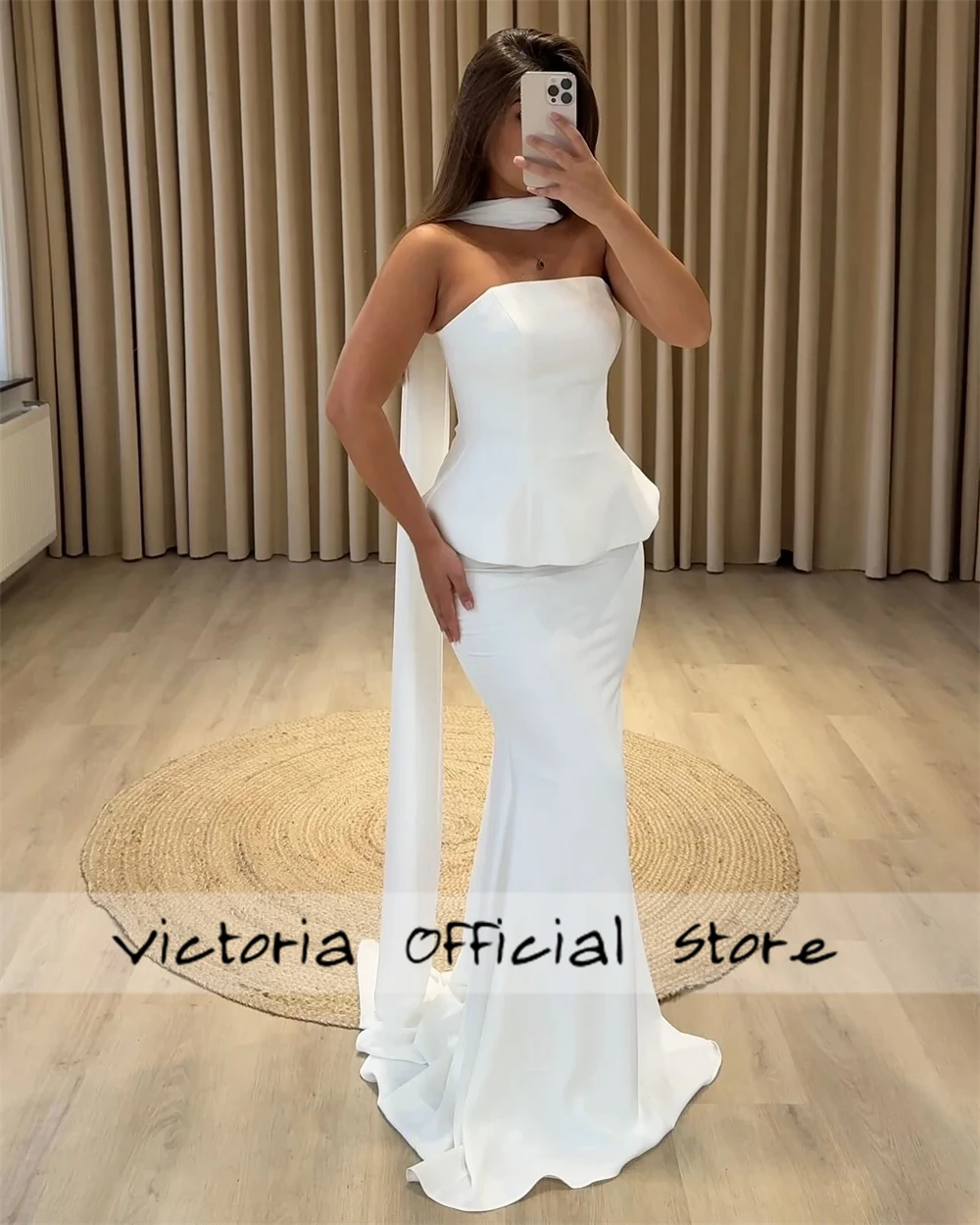 Vestidos de fiesta sin tirantes con bufanda azul, vestidos de novia sin mangas, drapeados hasta el suelo, فساتmavera2025 personalizados