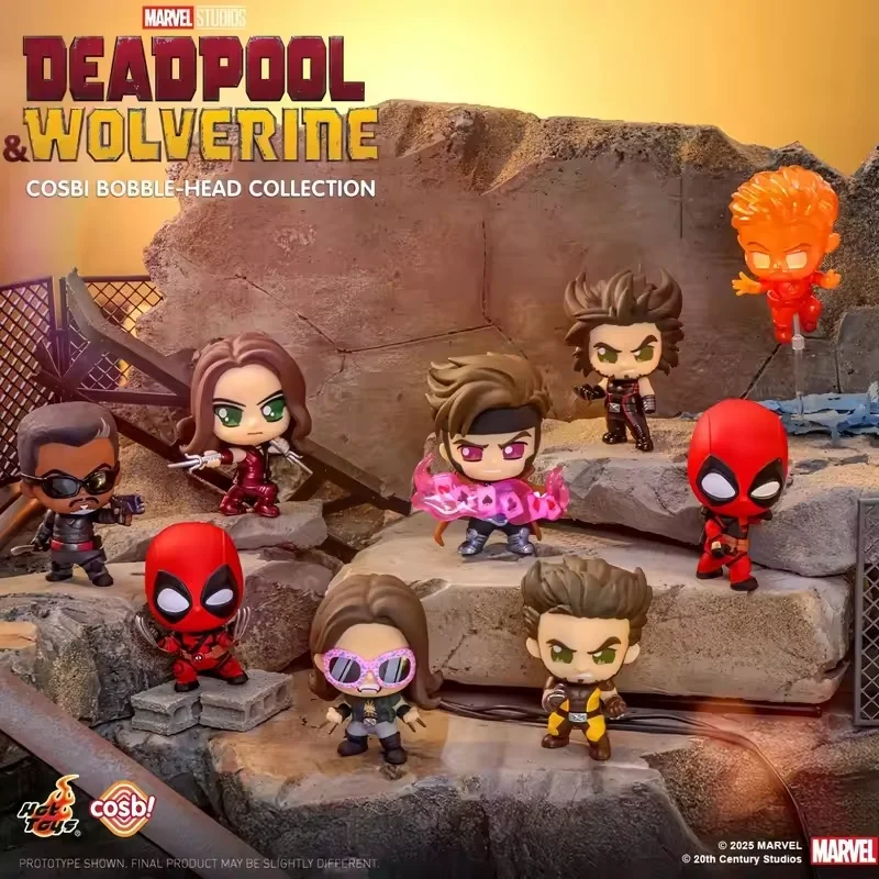 

Original Hot Toys Marvel Deadpool & Wolverine Cosbi Blind Box Mini Figure Comics Collectible Figurine Movie Chibi Toys Gifts