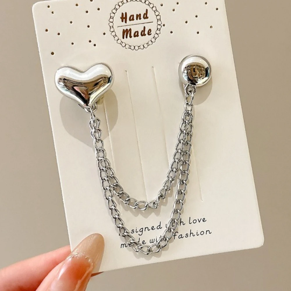 Crystal Magnetic Brooches for Women Tassel Chain Clasp Adjustable Buckle To Reduce Waist Tighten Fix Clothes Anti-Exposure Pins