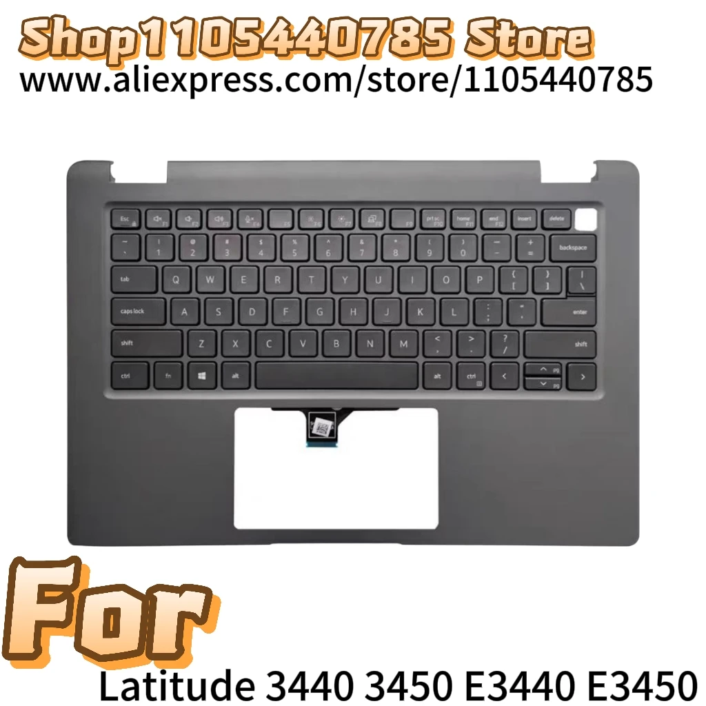 Nuevo Reposamanos Original con Cubierta Superior y Teclado US Negro para Latitude 3440 3450 E3440 E3450, Accesorios de Repuesto para Computadora