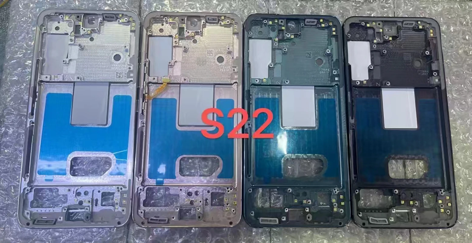 Housing Middle Frame LCD Bezel Plate Chassis with side button Adhesive For Samsung GALAXY S22 S901 S22 plus S906 S22 Ultra S908