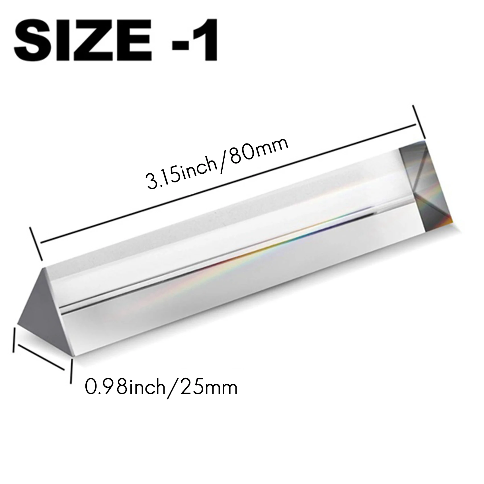 A98E-Optical Equilateral Rainbow Triangular Prism Glass Physics Experiment Children Student Photography Triangular Prism