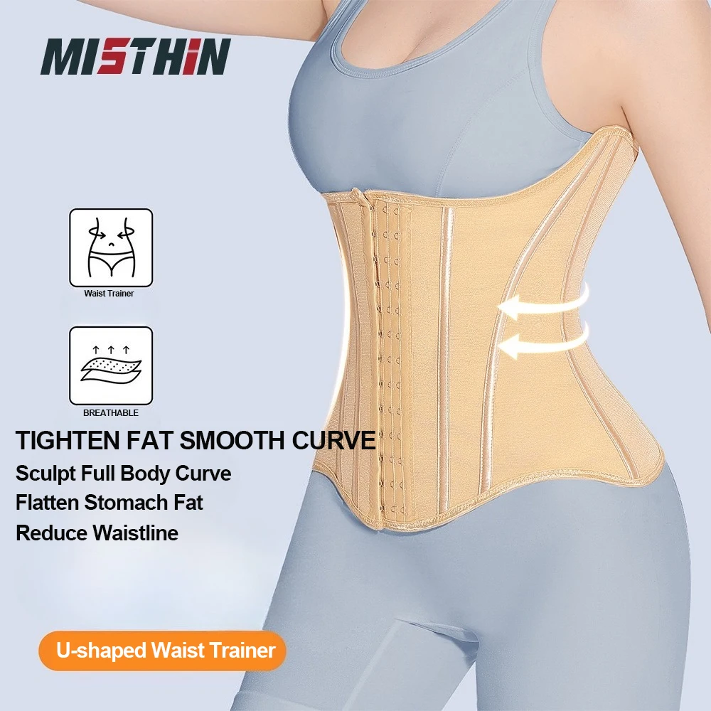 misthin-女性用シェイパー-u-字型ウエストトレーナーコルセット胸リフトウエストトレーナー鋼骨痩身通気性女性シェイプウェア