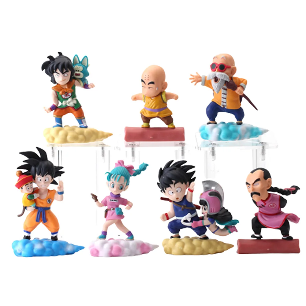 Dragon Ball 7pcs/set Characters on somersault clouds PVC Action Figure Model Collection Toy 8-10cm