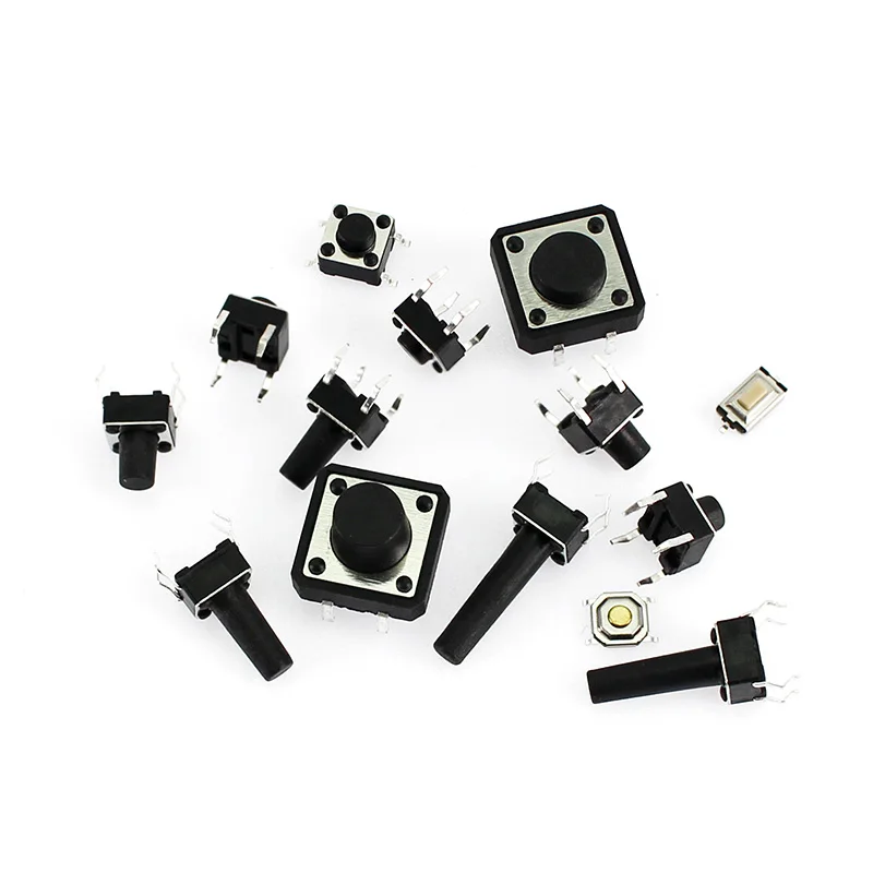 125/140/200pcs Tact Switch SMD Assortment Set Mini Push Button Switch 2*4 3*6 4*4 6*6 Keys Tact ON/OFF Electron Diy Kit