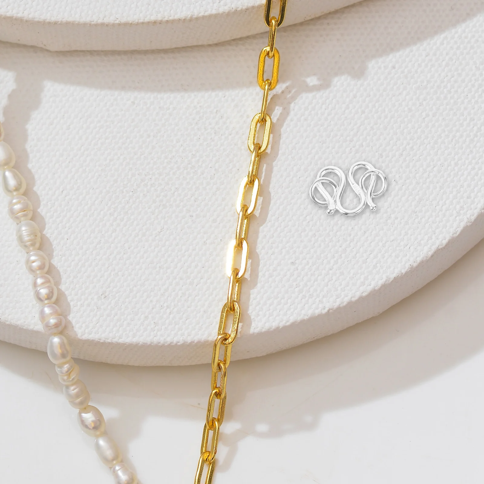 

925 Silver W Buckle Necklace Clasp Bracelet Connector Jewelry Accessories Smooth Lightweight Connector Clasps For Necklaces