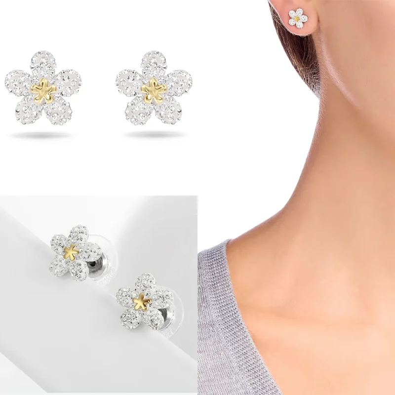 

Серьги-гвоздики Swa Tough Flower Collection с цветочным узором, свежие и универсальные украшения для ушей