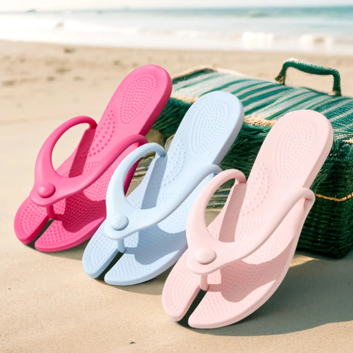 

EVA Women Flip Flops Foldable Detachable Beach Slippers Comfortable Soft Outdoor Flip Flops