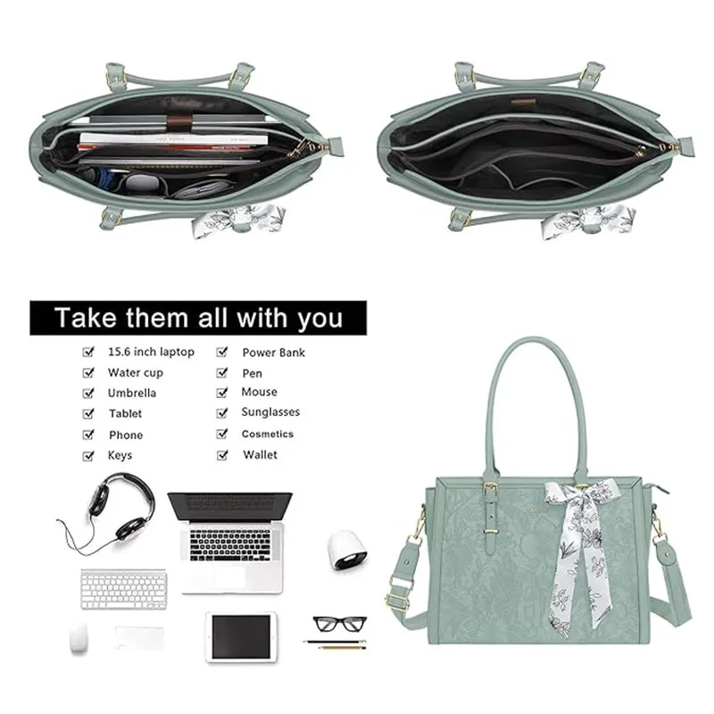 กระเป๋าถือหนัง PU สำหรับ MacBook Air Pro 15 15.6 16 17 17.3 นิ้ว M1 M2 M4 M2 Dell Mac Lenovo โน้ตบุ๊ก กระเป๋าสะพายไหล่สำหรับผู้หญิง