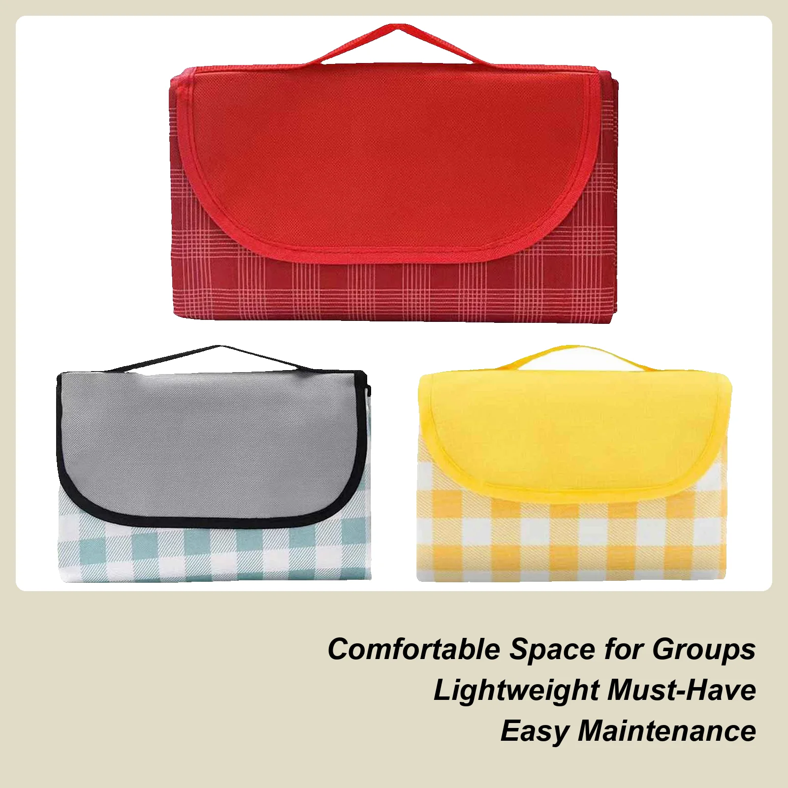 Picnic Blankets Camping Rug For Tent Outside Non-Slip Foldable 59X78Inch Rug Sandproof With Handle For Backyard Porch Relaxing