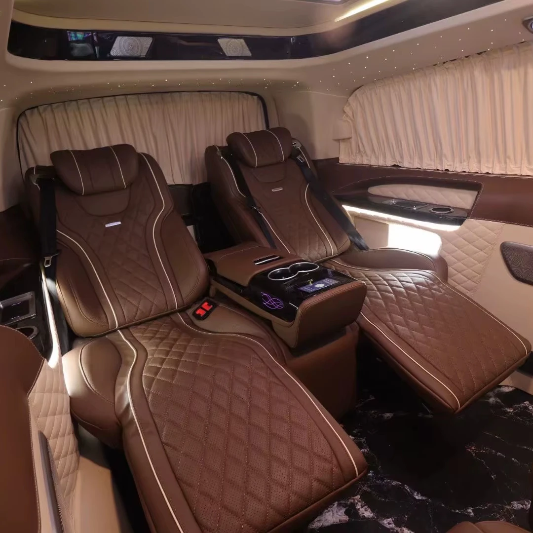 OEM Custom Luxury Bench Seats Electric Adjustable Leather Truck Seats Bed With Lifting Mechanism For Mercedes BMW Vans
