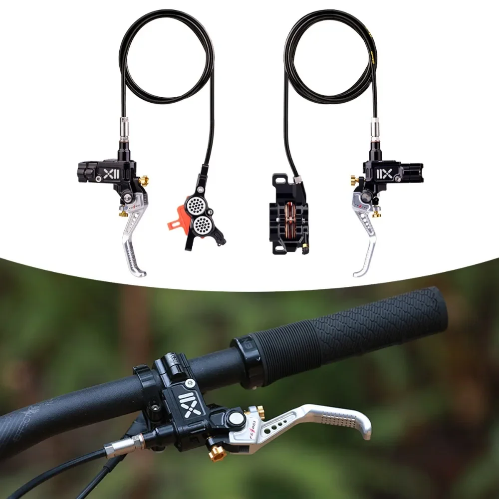 

professional hydraulic disc braking device MTB folding bicycle numerical control four-piston titanium piston adjustable rod