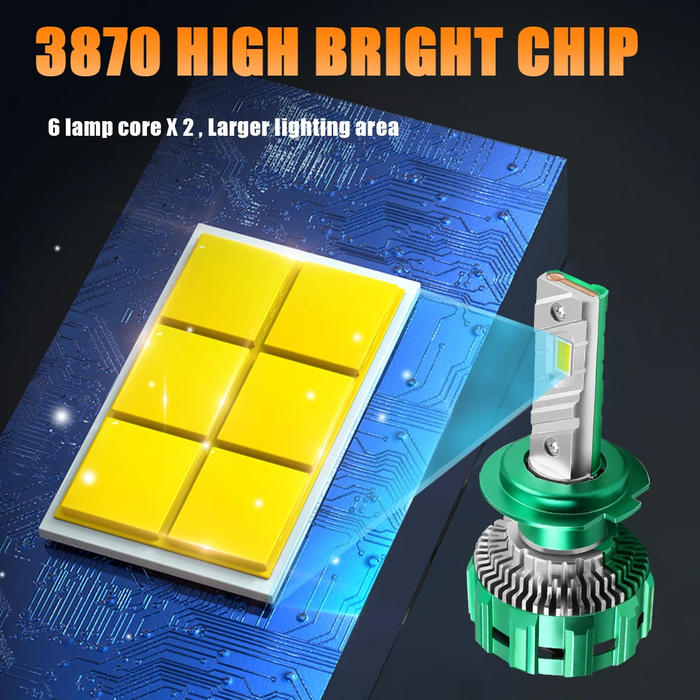 2pcs H4 True High Power H7 LED Headlight 3000000LM Car Light  Bulbs CANBUS H1 H3 H8 H9 H11 9005 HB3 9006 HB4 Auto HeadLamp 6000k