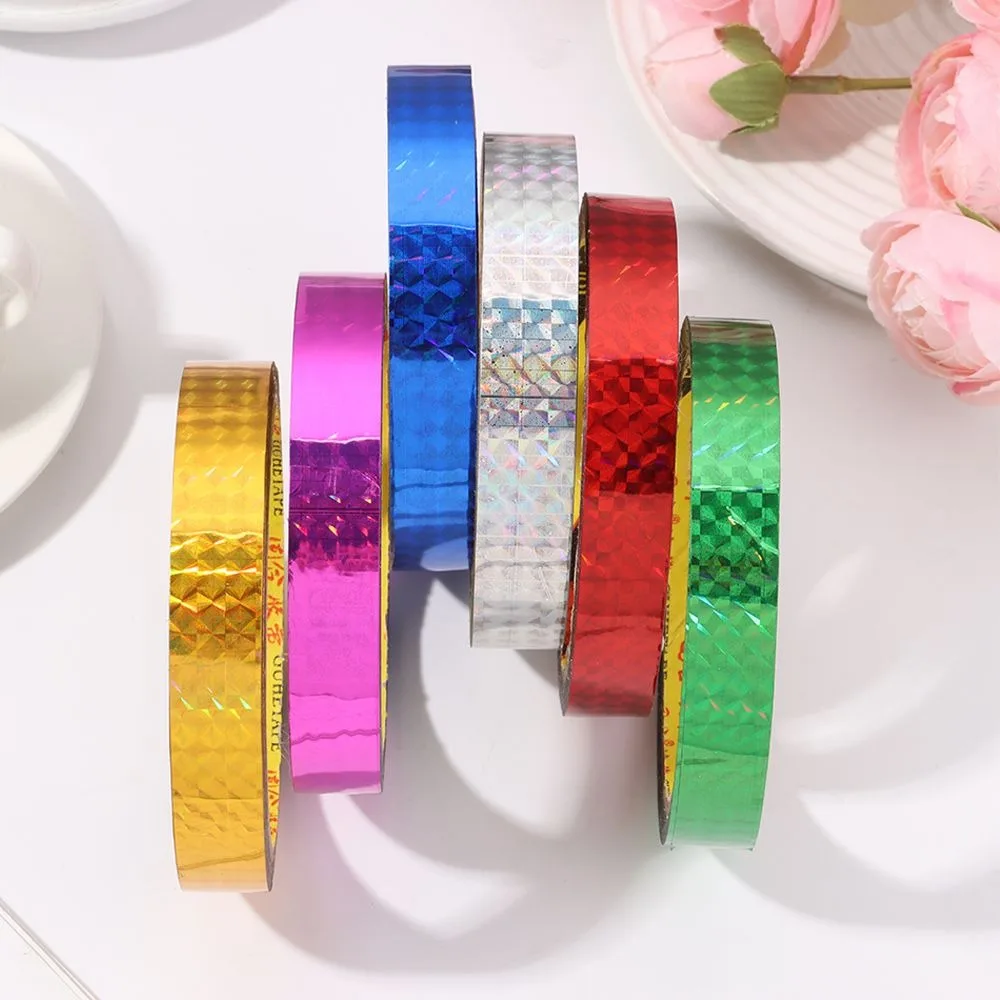 1 Roll 30m Stickers Office Tapes DIY Colorful Laser Tape Decorative Sticky Stationery Adhesive Sticker Kids Scrapbooking Tools