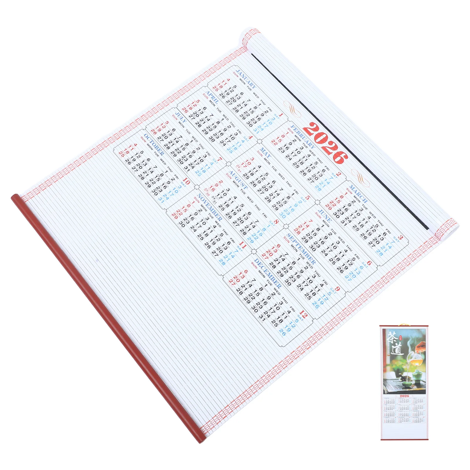 

Year of The Horse Hanging Cylinder Chinese Monthly Calendar 2026 Schedule New Wall for Imitation Rattan Calendars