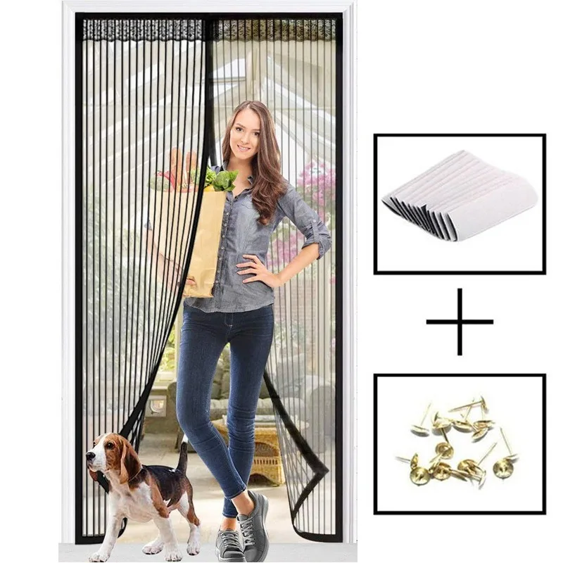 New No Punching Magnetic Screen Door Curtain Anti Mosquito Insect Fly Bug Automatic Closing Household Ventilation Door Curtain