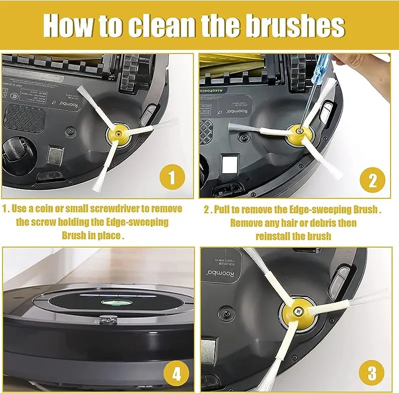 Боковая щетка для iRobot Roomba, запасные части для пылесосов iRobot Roomba 500, 600, 700, 550, 560, 630, 650, 3 шт.