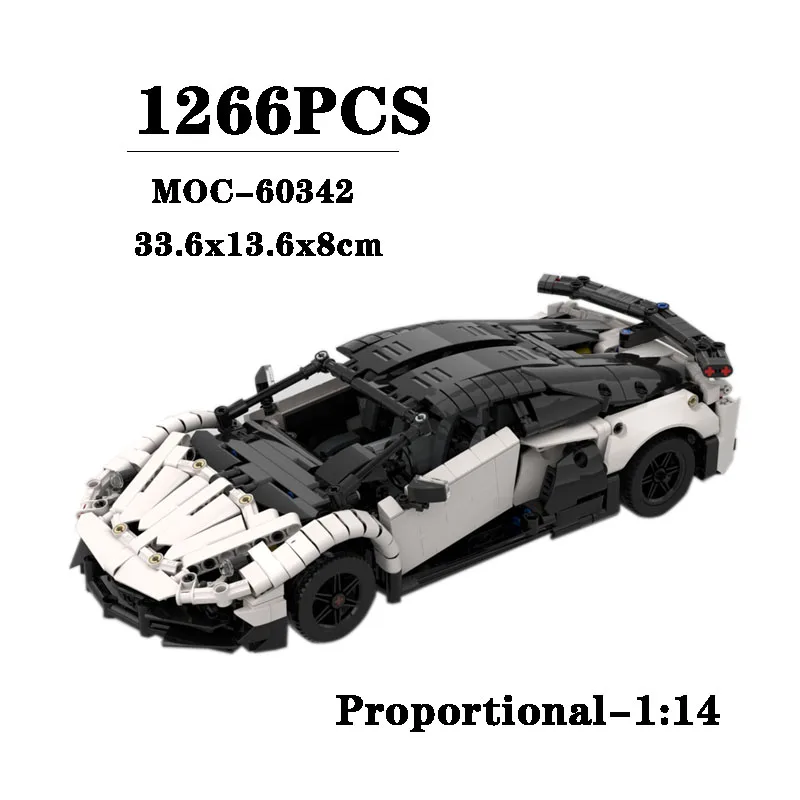 

Строительный блок MOC-60342 Supercar Racing Scale 1:14, модель 1266 шт., детский подарок на день рождения, Рождественская игрушка