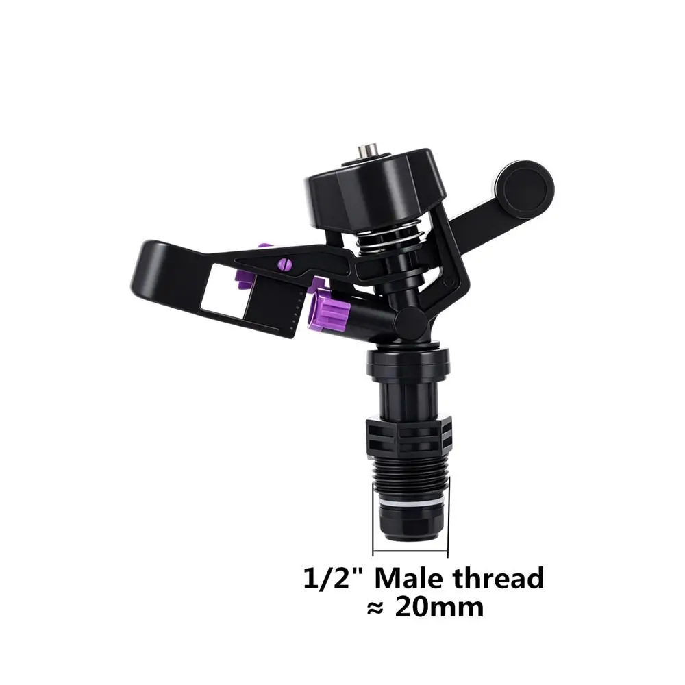 1/2 Inch Male Thread Impact Sprinkler 360° Rotating Rocker Arm Sprinkler Garden Agricultural Lawn Irrigation Water Spray Nozzle