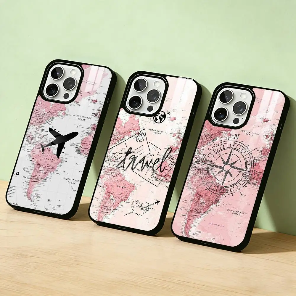 

AAA Travel Plane Printed Phone Case For iPhone 17,16,15,14,13,12,11,Pro Max,Plus Candy Silver Cover