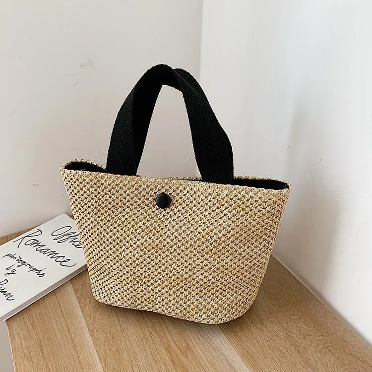 Elegant Ladies Straw Woven Handbag Women Holiday Beach Casual Tote Top-Handle Bags Fashion Retro Shoulder Bags 2023