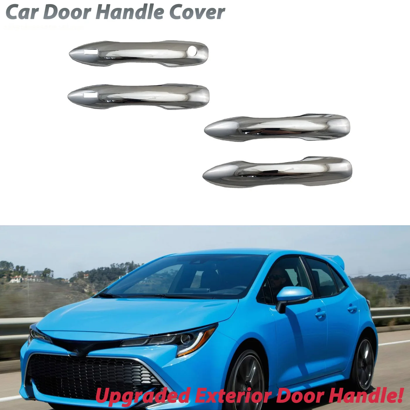 Chrome Door Handle Covers for 2019 Toyota Corolla & Levin, Exterior Door Handle Trim Decorative Accessories