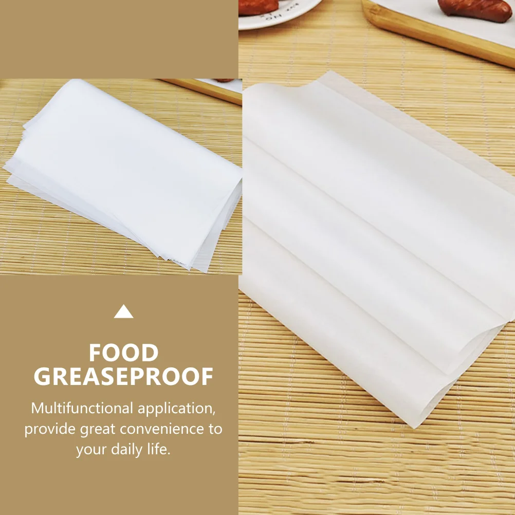

500pcs Baking Greaseproof Paper Food Stencil Oil Proof Snack Non Stick Disposable Thickened Pads For Pizza Fries Cake