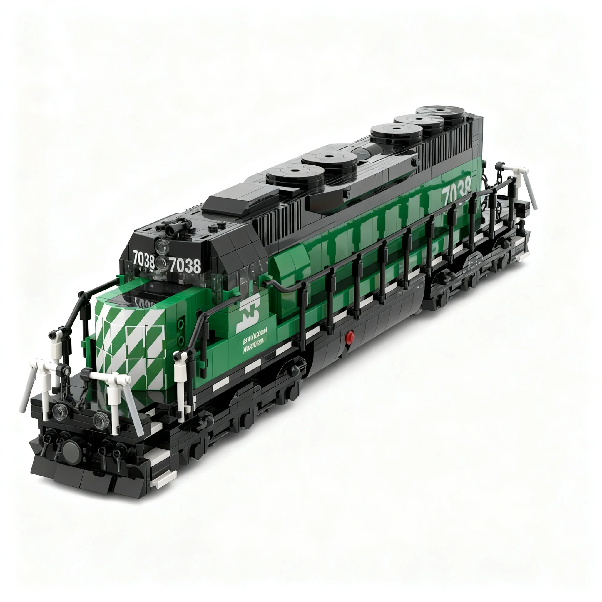 1690pcs MOC Train RC burlington northern SD40-2 7038 diesel locomotive Model Christmas Gift Desktop And Shelf