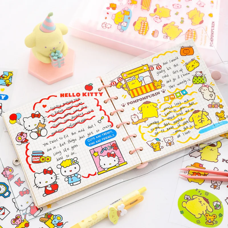 4pcs/pack Cute Kawaii Cartoon Decorative Stationery Stickers Scrapbooking DIY Diary Album Planner Notebook Sticker 스티커 papeleria