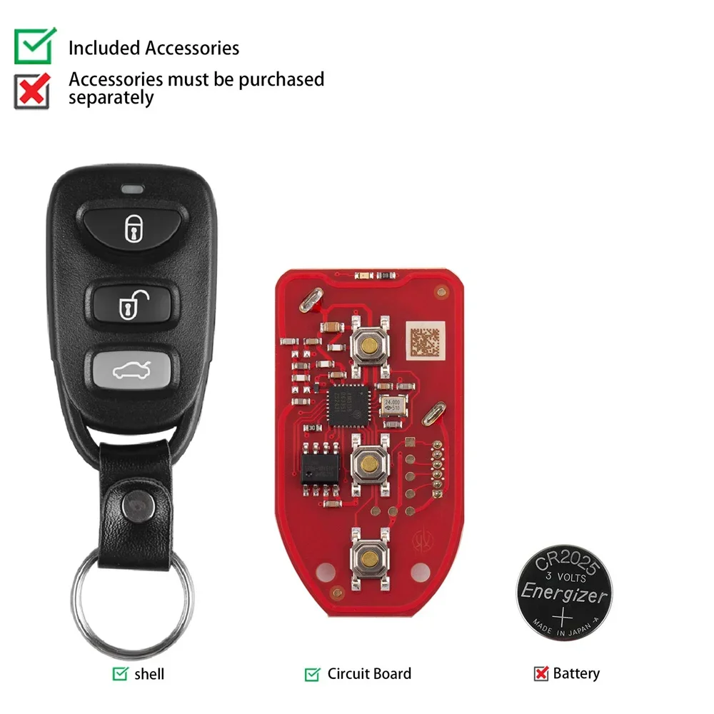 5 pièces XHORSE XKHY20EN clé à distance de voiture en fil pour Hyundai Type 3 boutons clé à distance universelle de deuxième génération pour outil clé VVDI