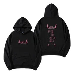 Unisex Sweatshirt Black Pink Girl Letters Printed Hooded Women Hoodies Y2K Casual Girl Pullover Korean Trend Clothes Tops