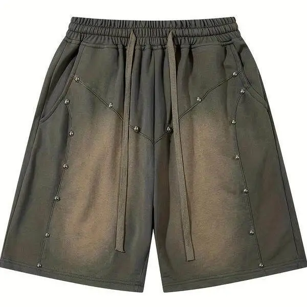 G 77290 Vintage Washed Shorts Straight Leg Casual Pants Men's Spring 2025 Mid-Elastic Neutral Other Material 100%