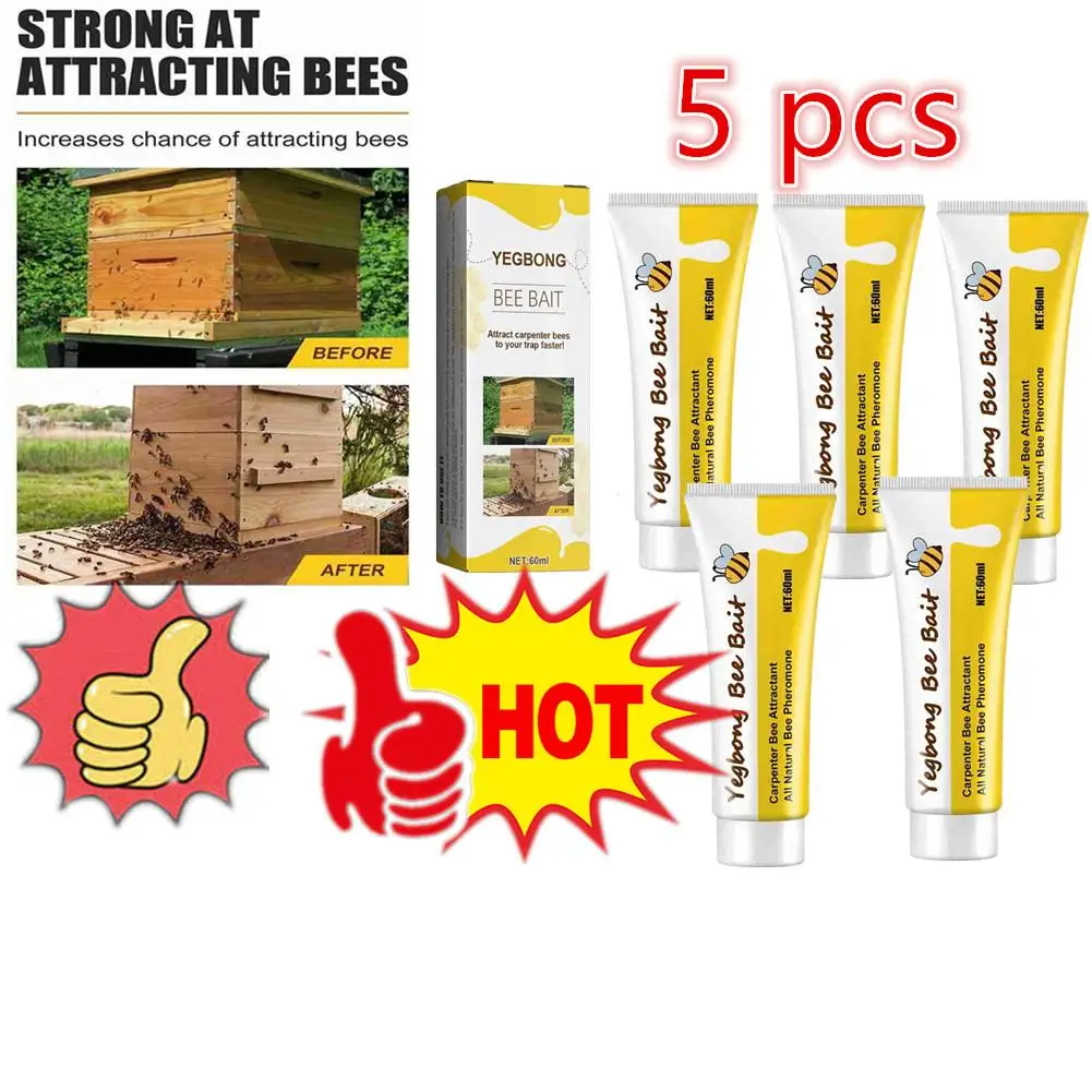 

5 Pcs 60ML Bee Bait Bee Swarm Commander Lure Bait Bee Cage Trap Kit Beekeeper Tools Beekeeping Swarm Lure Bee Attractant Bait