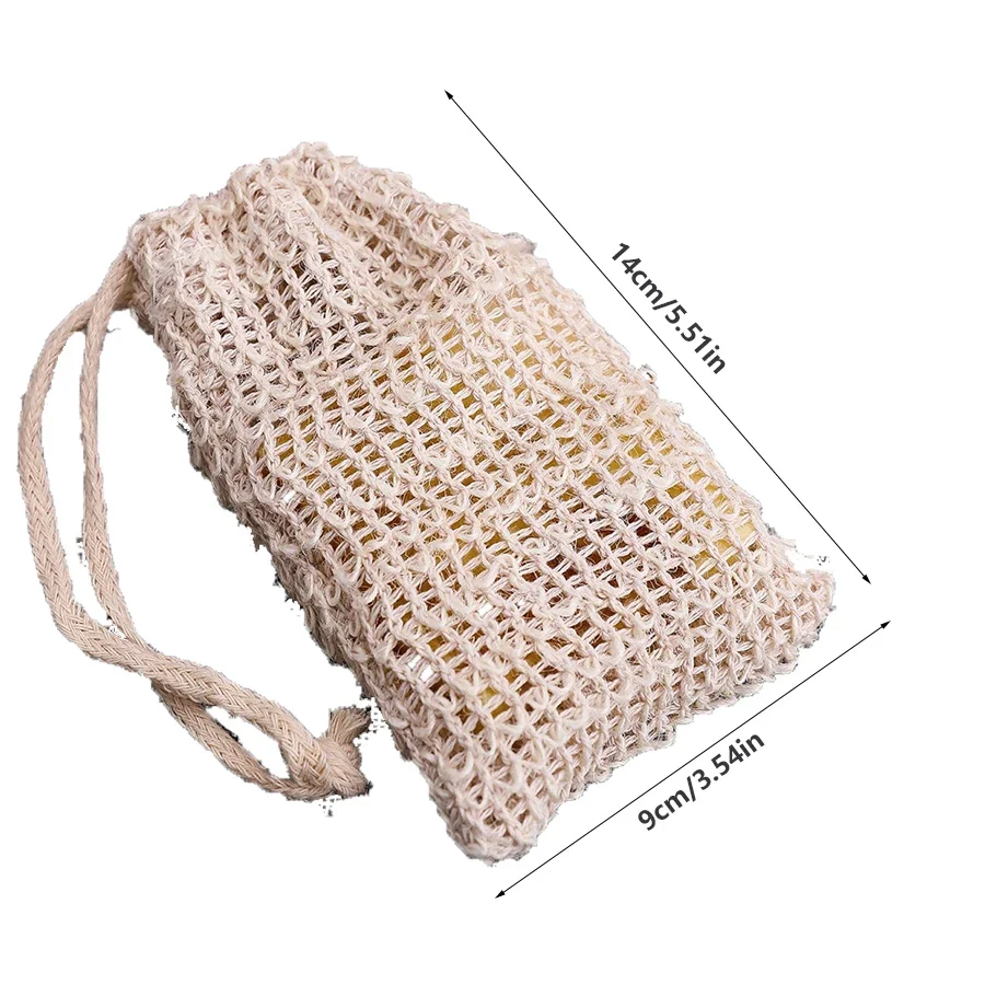 Cotton and linen soap net bag, simple hangable handmade soap net bag, household cotton and linen foaming net soap bag