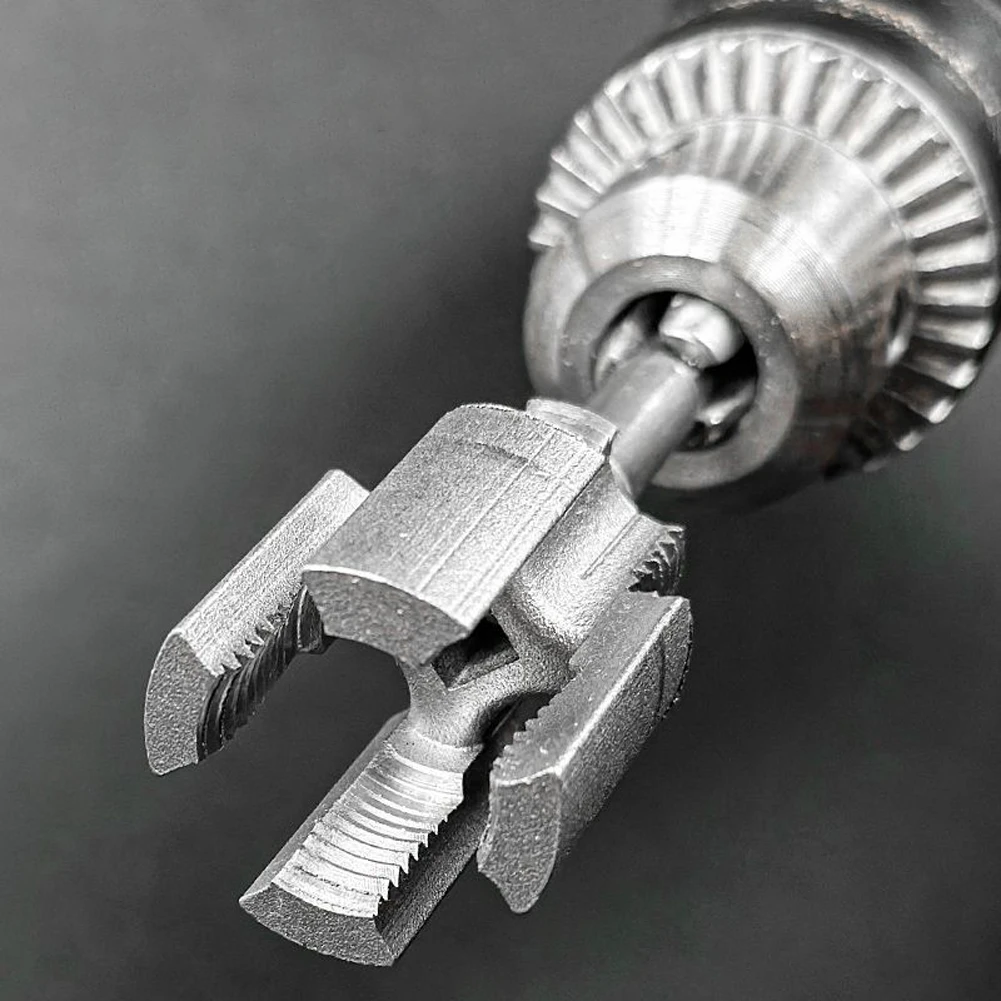 Integrated Internal & External Pipe Threading Tool 1/2 3/4 Inch PVC Pipe Threader Compatible Electric Drill Pipe Threader Kit