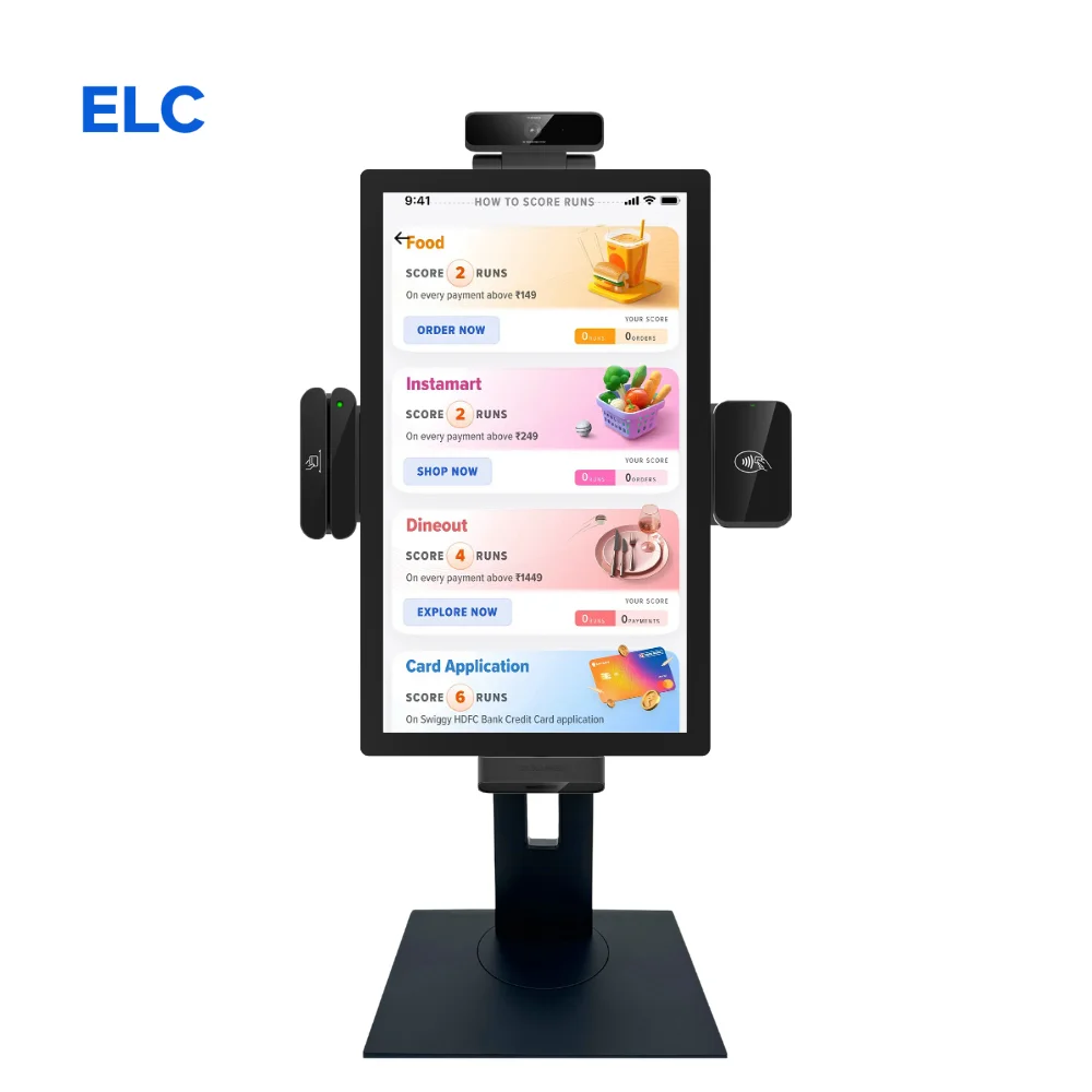 Touch Screen Restaurant Pos System Kiosk 24 Inch Desktop Tablet Portable Monitor Screen Smart Android 14 Self-service Kiosk
