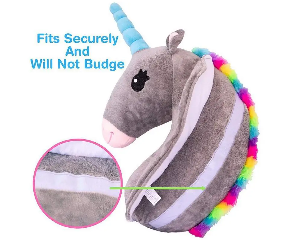 Kawaii Unicorn Plush Toy Car Shoulder Pillow Soft Plush Pillow Animal Horse Toy ChildrenGirl Birthday Gift Almohada De Unicornio