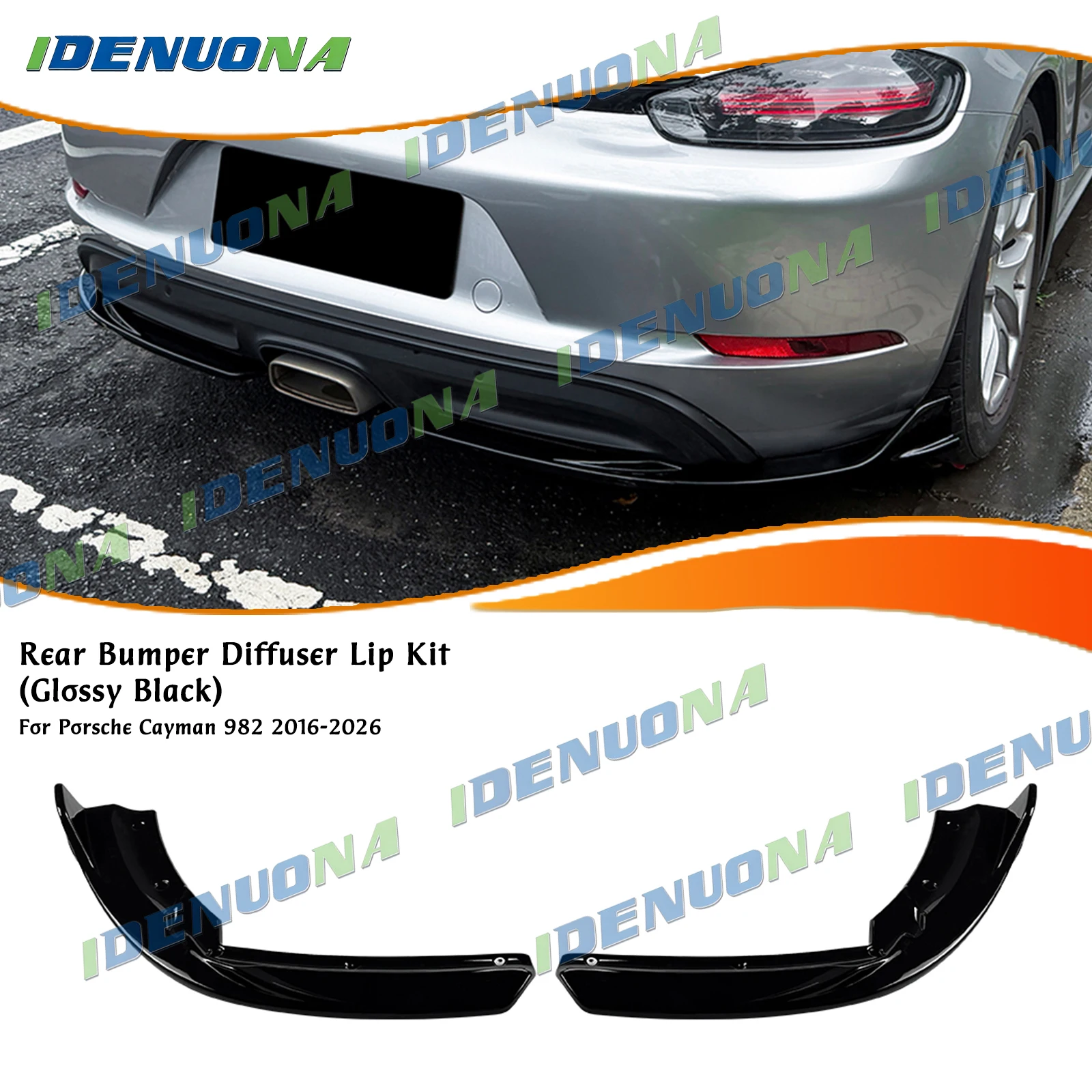 For Porsche 718 Cayman 982 2016-2026 Rear Bumper Side Corner Splitter Split Spoiler