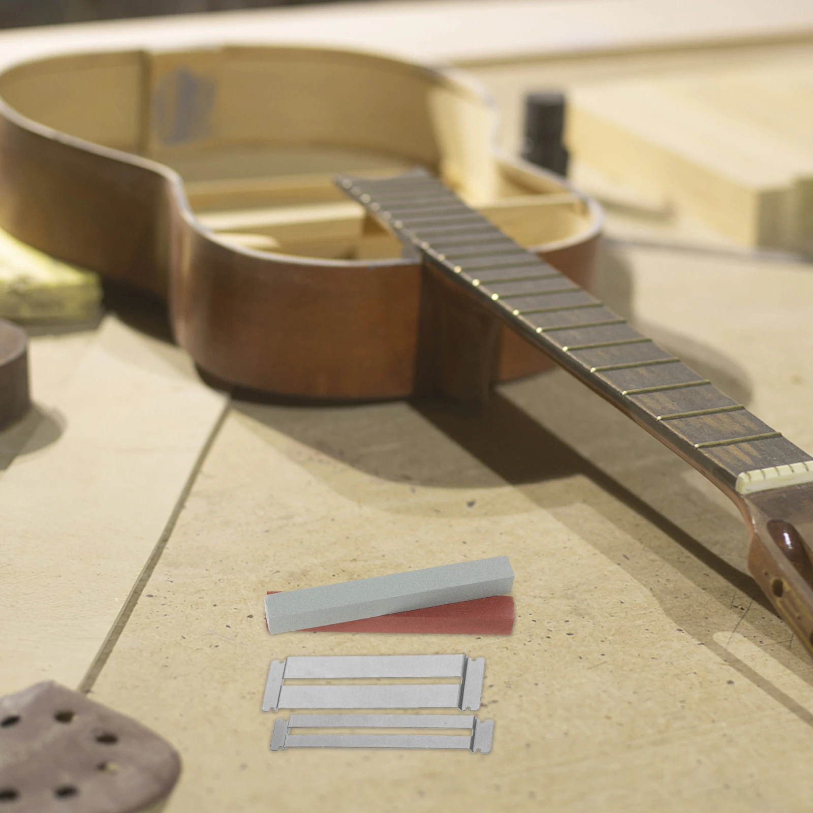 

1 set Fret Grinding Block Guitar Polishing Stone Stainless Steel Guitar Bass Maintenance Tool Guitar Repair Supply