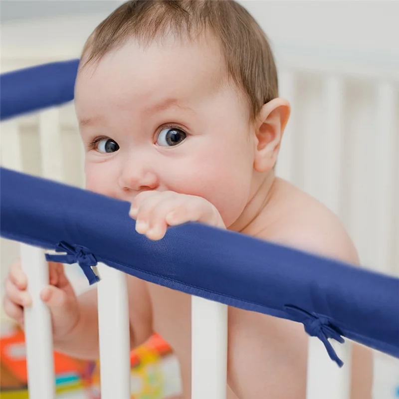 A88E-Crib Rail Covers For Teething,Soft Rail Protector,Mesh Teething Edge Corner Guard Coverage Straps For Full Size Crib