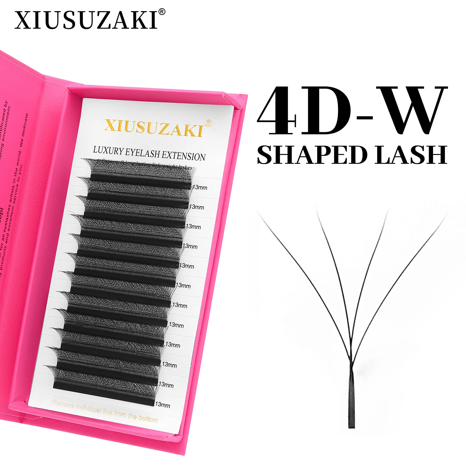 XIUSUZAKI Black 4D W Shaped Lashes Flowering Premade Fans 4D Eyelashes Extensions Natural Individual Lashes Extensions Makeup